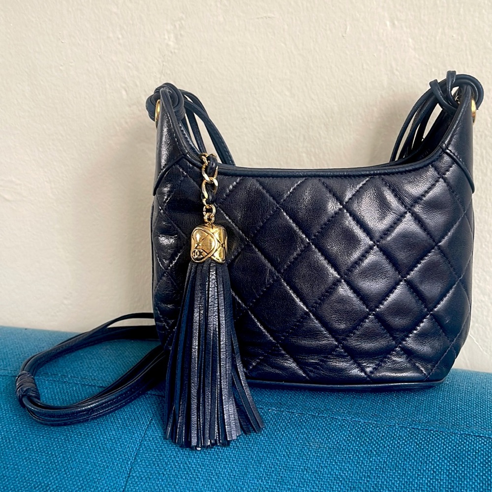 Chanel vintage tassel quilted leather crossbody